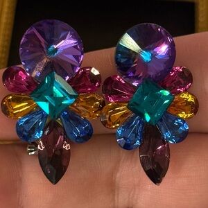 VTG BEAUTIFUL Multicolor Crystal Earrings